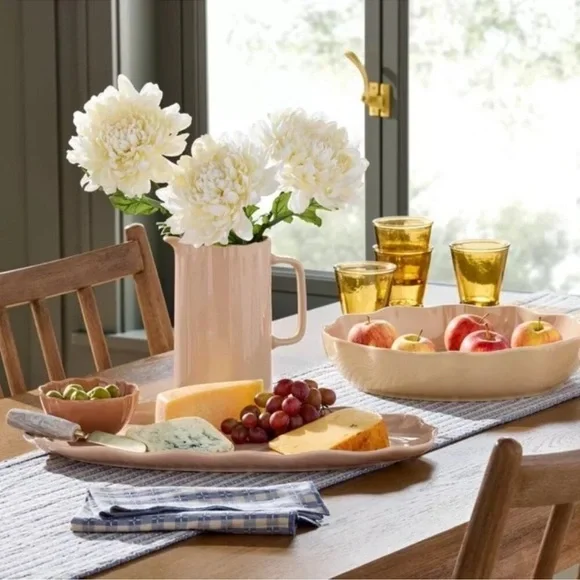 Scalloped Stoneware Shallow Serving Bowl Blush - Hearth & Hand Magnolia Target - Picture 2 of 3